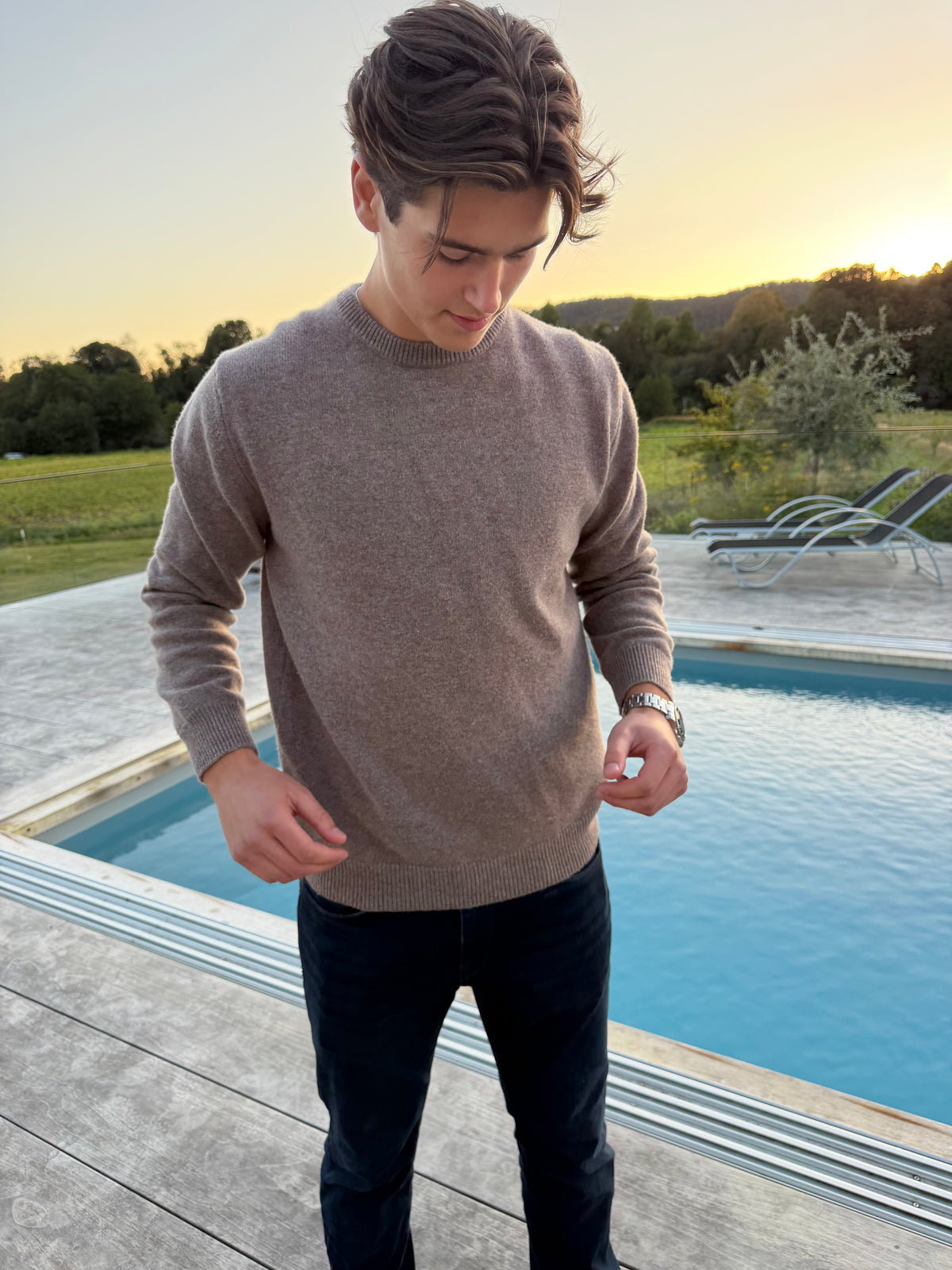 Crewneck – Lys brun